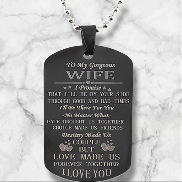 Personalized Engraved Stainless Steel Keychain With Romantic Message For Wife - Picture 3 of 5